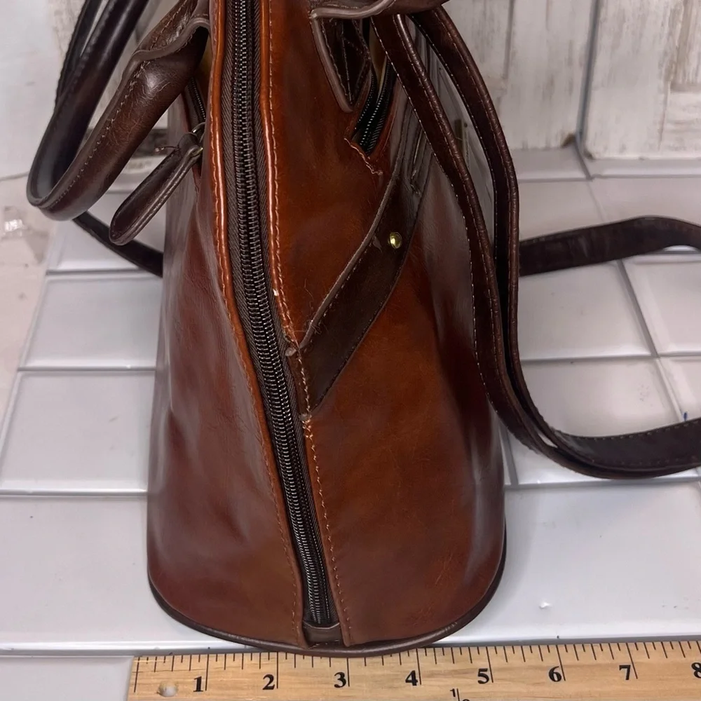 Stone & Co. Two-Tone bonded Leather Satchel